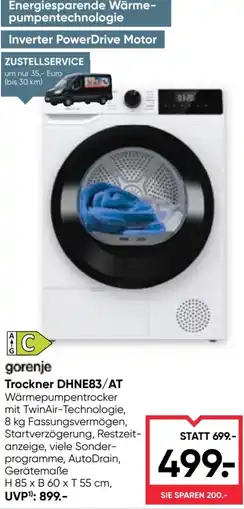 Maximarkt Gorenje trockner dhne83/at Angebot