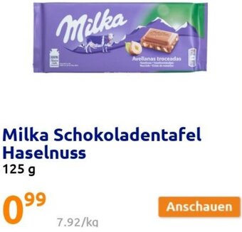 Action Milka Schokoladentafel Haselnuss 125g Angebot