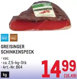 Metro Greisinger schinkenspeck Angebot