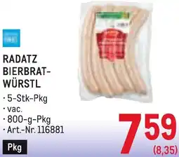Metro Radatz bierbrat- würstl Angebot