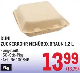 Metro Duni zuckerrohr menübox Angebot
