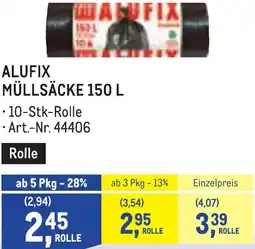 Metro Alufix müllsäcke Angebot