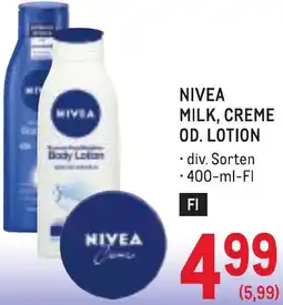 Metro Nivea milk, creme od. lotion Angebot