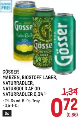 Metro Gösser märzen, biostoff lager, naturradler, naturgold af Angebot