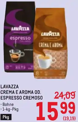 Metro Crema e aroma od. espresso cremoso Angebot