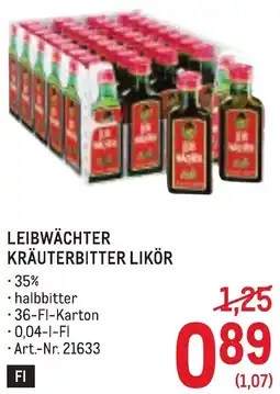 Metro Leibwächter kräuterbitter likör Angebot