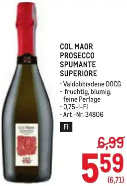 Metro Col maor prosecco spumante superiore Angebot