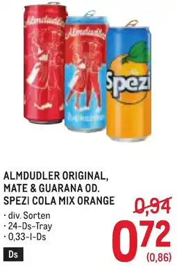 Metro Almdudler original, mate & guarana od. spezi cola mix orange Angebot