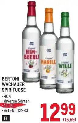 Metro Bertoni wachauer spirituose Angebot