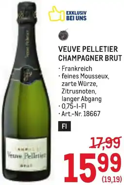 Metro Veuve Pelletier Champagner Brut Angebot