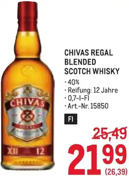 Metro Chivas regal blended scotch whisky Angebot