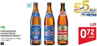 Puntigamer bier, alkoholfrei od. reininghaus märzen