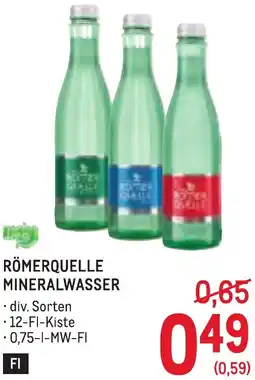 Metro Römerquelle Mineralwasser Angebot