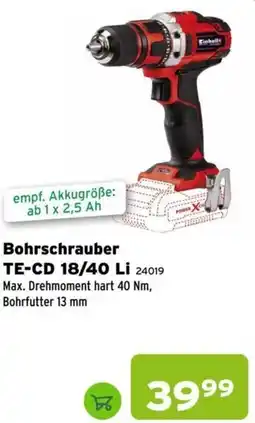 Salzburger Lagerhaus Bohrschrauber TE-CD 18/40 Li Angebot