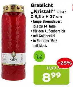 Salzburger Lagerhaus Grablicht Kristall Angebot