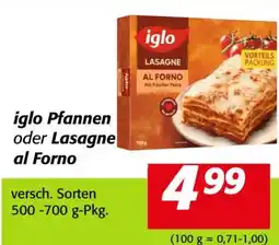 Nah&Frisch iglo Pfannen oder Lasagne al Forno Angebot
