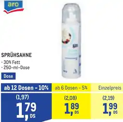 Metro Sprühsahne Angebot
