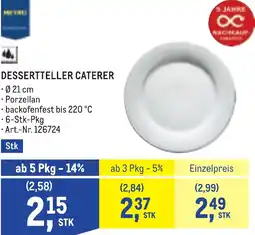 Metro Dessertteller caterer Angebot