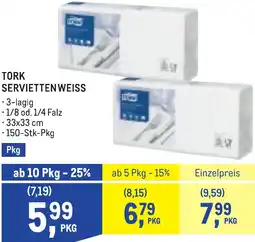 Metro Tork serviettenweiss Angebot