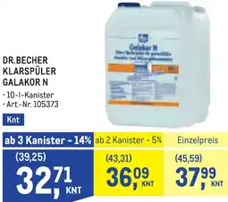 Metro Dr.becher klarspüler galakor n Angebot