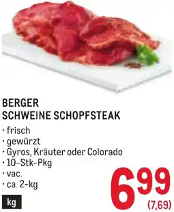 Metro Berger schweine schopfsteak Angebot