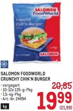 Metro Salomon foodworld crunchy chik'n burger Angebot