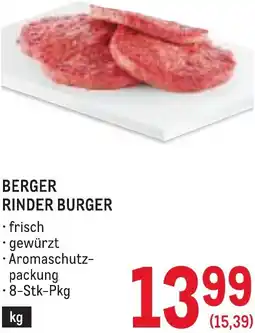 Metro Berger rinder burger Angebot