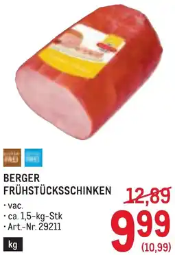 Metro Berger frühstücksschinken Angebot