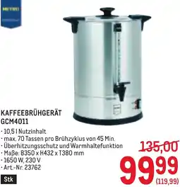 Metro Kaffeebrühgerät Angebot