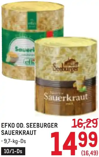 Metro Efko od. seeburger sauerkraut Angebot