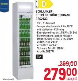 Metro Schlanker getränkekühlschrank Angebot
