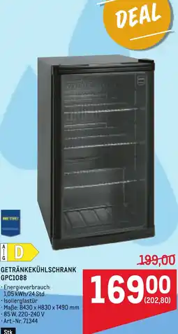 Metro Getränkekühlschrank Angebot
