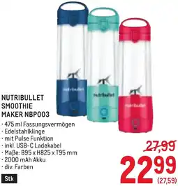 Metro Nutribullet smoothie maker Angebot