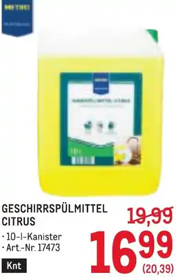 Metro Geschirrspülmittel citrus Angebot