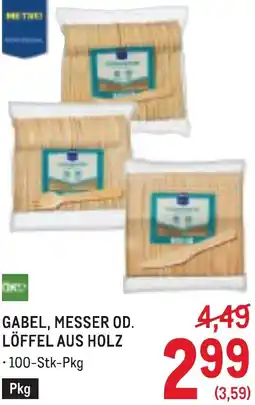 Metro Gabel, messer od. löffel aus holz Angebot