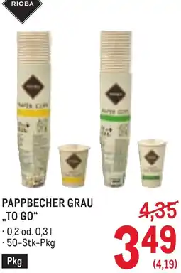 Metro Pappbecher grau to go Angebot