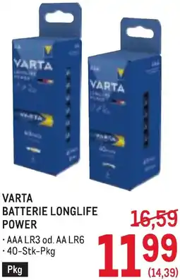 Metro Varta batterie longlife power Angebot