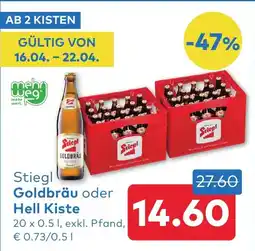 T&G Stiegl Goldbräu oder Hell Kiste Angebot