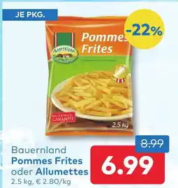 T&G Bauernland Pommes Frites oder Allumettes Angebot