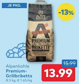 T&G Alpenkohle Premium- Grillbriketts Angebot