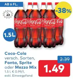 T&G Coca-Cola versch. Sorten, Fanta, Sprite oder Mezzo Mix Angebot