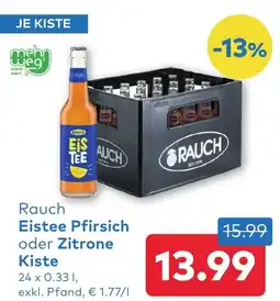 T&G Rauch Eistee Pfirsich oder Zitrone Kiste Angebot