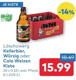 T&G Löschzwerg Kellerbier, Würzig oder Cola Weizen Kiste Angebot