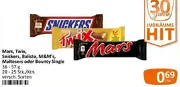 Kastner Mars, Twix, Snickers, Balisto, M&M's, Maltesers oder Bounty Single Angebot
