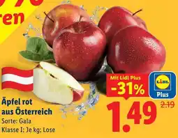 Lidl Äpfel rot aus Österreich Angebot