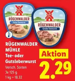 Lidl Rügenwalder mühle tee- oder gutsleberwurst Angebot