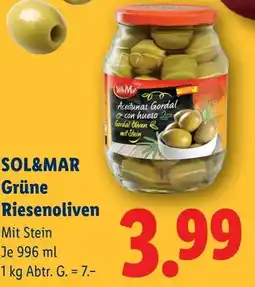 Lidl Sol&mar grüne riesenoliven Angebot