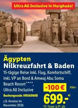 Lidl Ägypten Nilkreuzfahrt & Baden Angebot