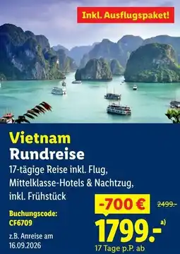 Lidl Vietnam Rundreise Angebot