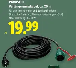 Lidl Parkside verlängerungskabel, ca. 20 m Angebot